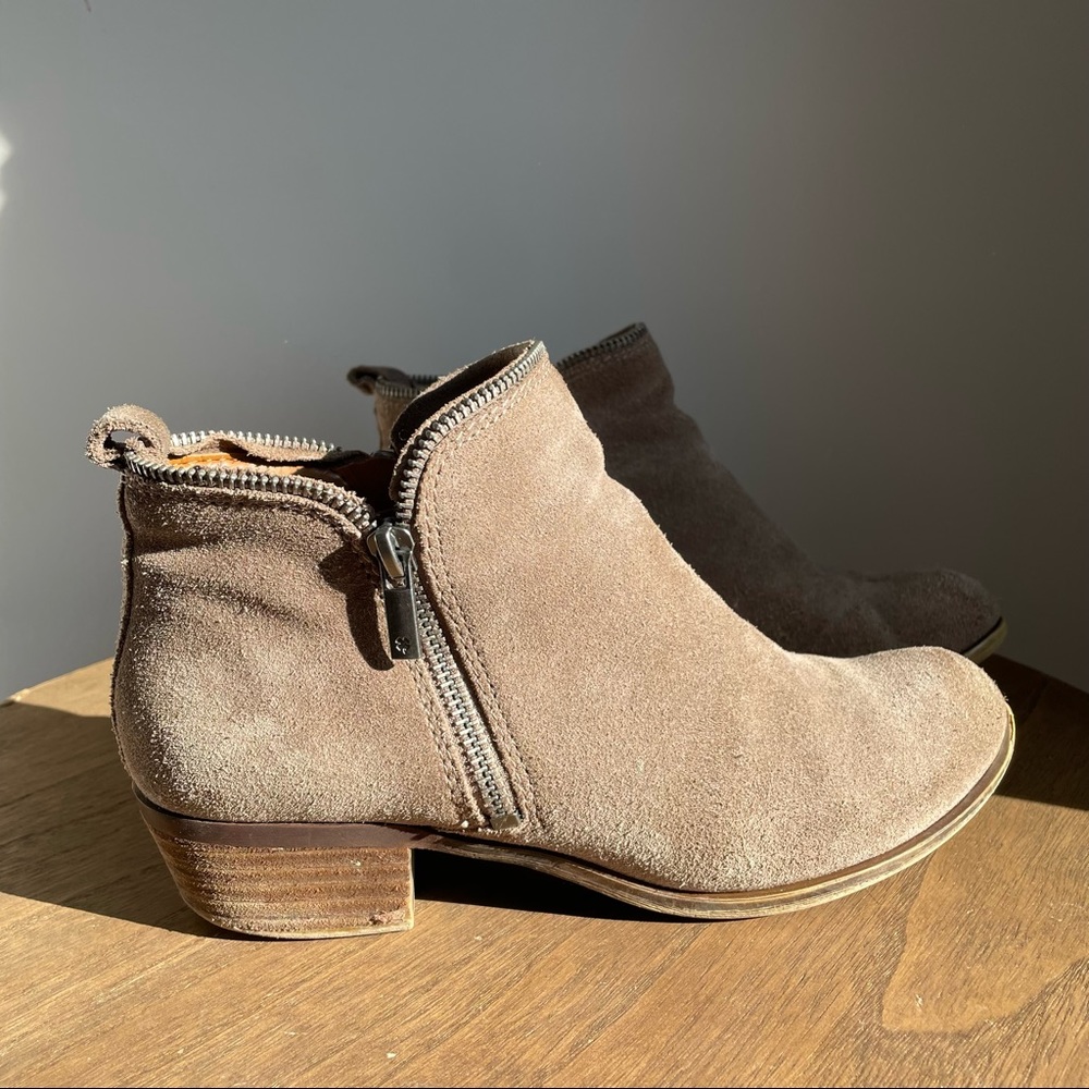 Lucky Brand Suede zipper booties